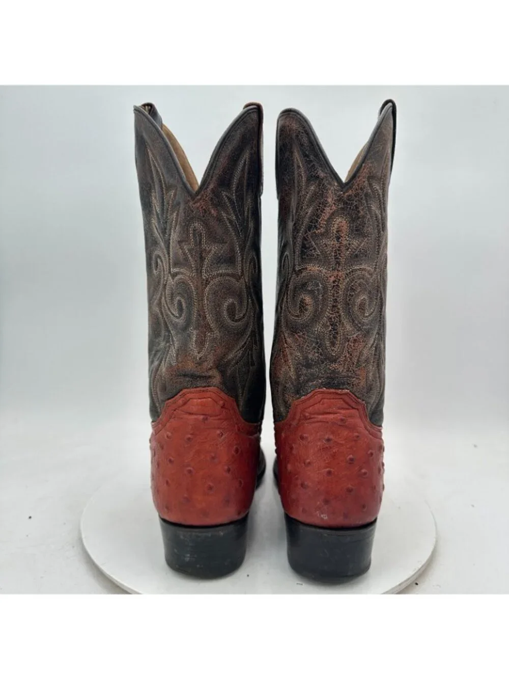 Forastero Size 10.5 Red Quill-Textured Pull-On Western Cowboy Boots